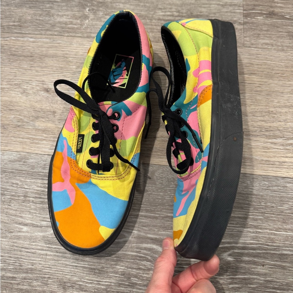 Vans Era sneakers in a multi-color neon camo print with a black outsole